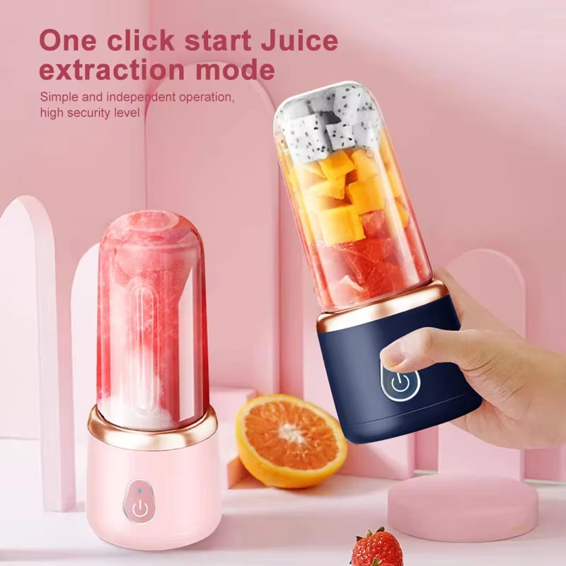 Xiaomi Portable Juicer Cup 400ML for Shakes Smoothies Rechargeable USB Traveling Fruit Juicer Double Cup Fruit Blender