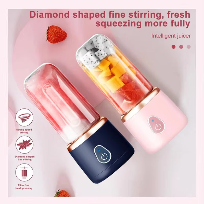 Xiaomi Portable Juicer Cup 400ML for Shakes Smoothies Rechargeable USB Traveling Fruit Juicer Double Cup Fruit Blender