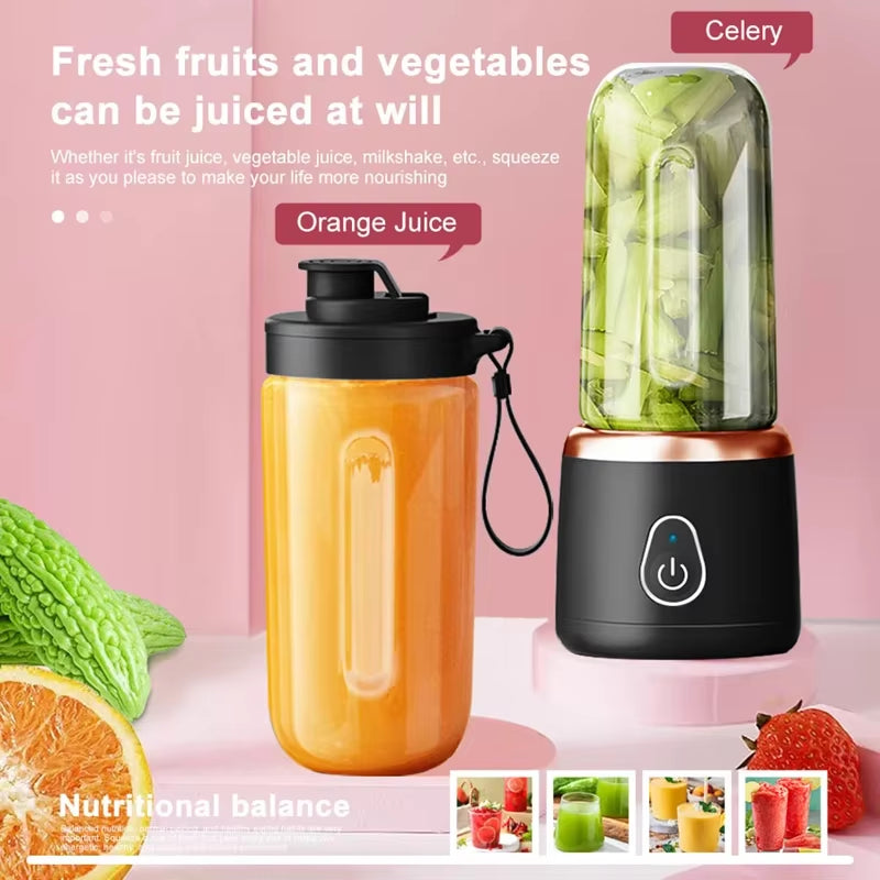 Xiaomi Portable Juicer Cup 400ML for Shakes Smoothies Rechargeable USB Traveling Fruit Juicer Double Cup Fruit Blender